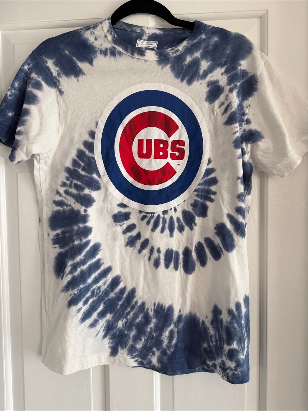 Chicago Cubs Tie-Dye Short Sleeve Tee - White & Navy